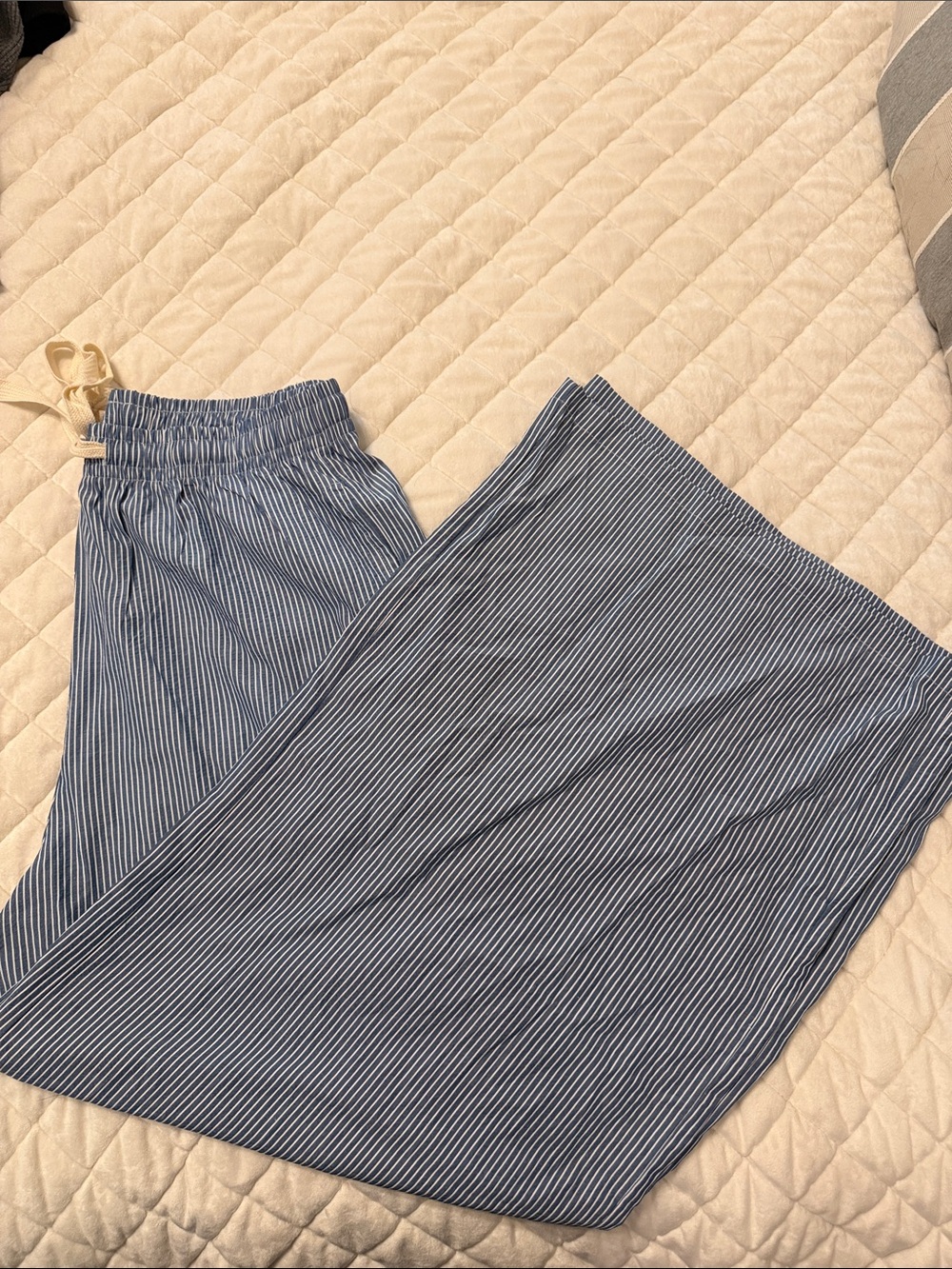 Pink Lily Blue & White Pinstripe Wide Leg Pants